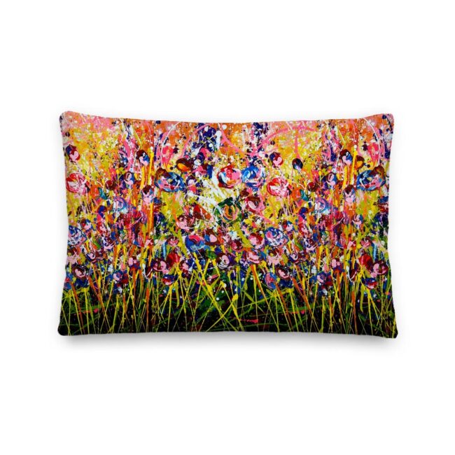 Colorful Floral Art Pillow – indoor/outdoor pillow