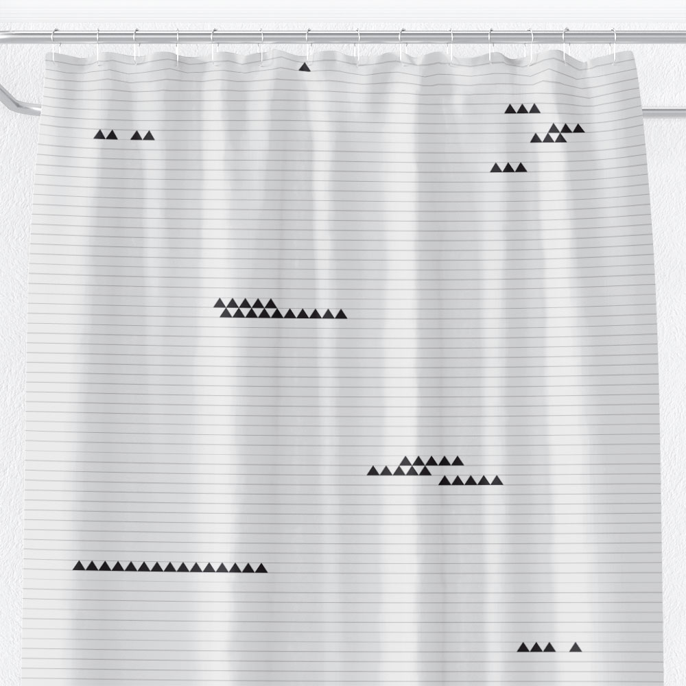 Black & White Shower Curtain with Minimalist Triangle Design