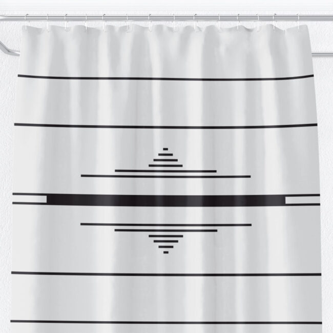 Black & White Fulani-inspired Shower Curtain
