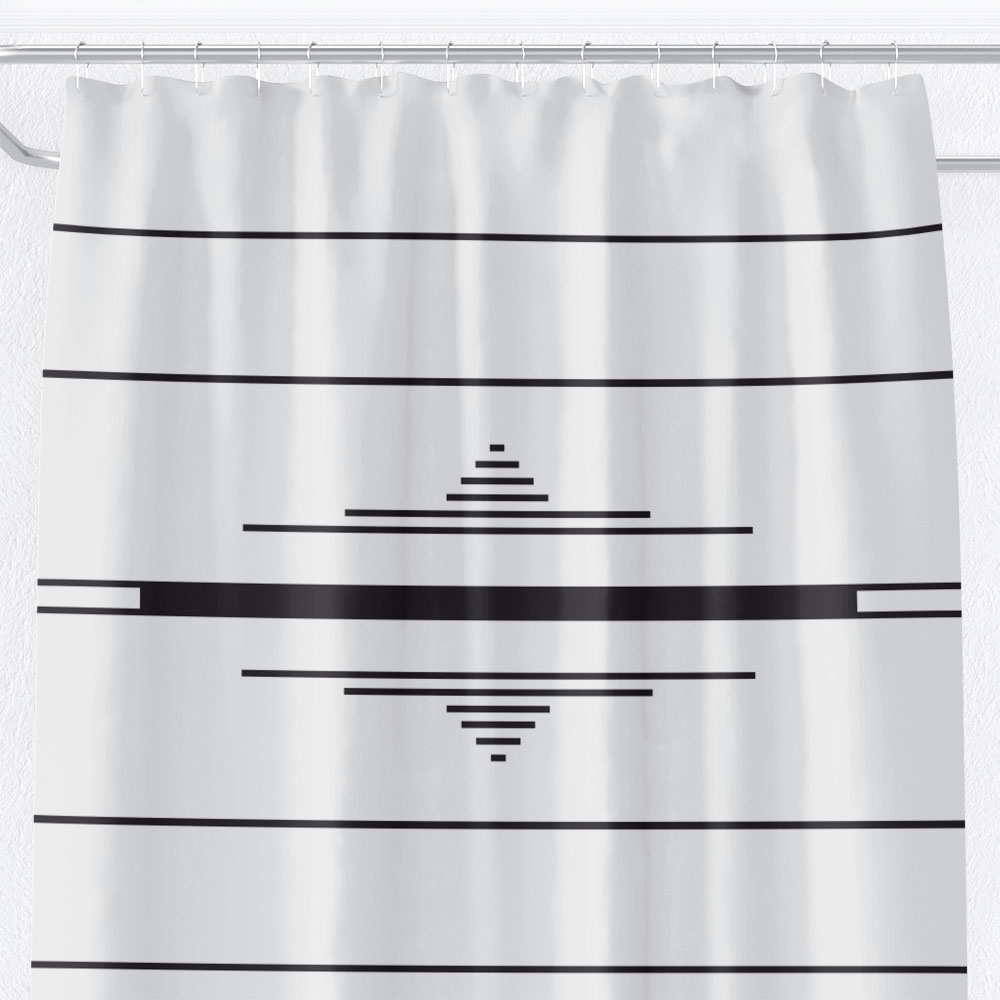Black & White Fulani-inspired Shower Curtain