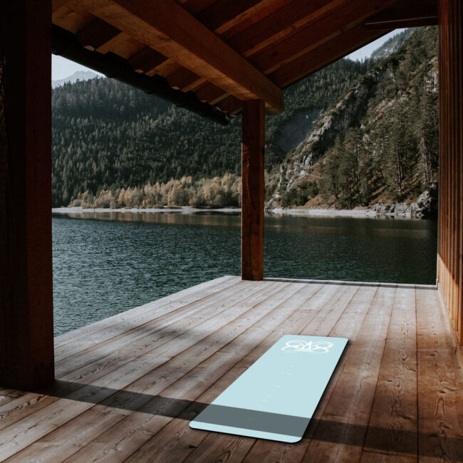 Endurance of Spirit – Haint Blue Adinkra Yoga Mat