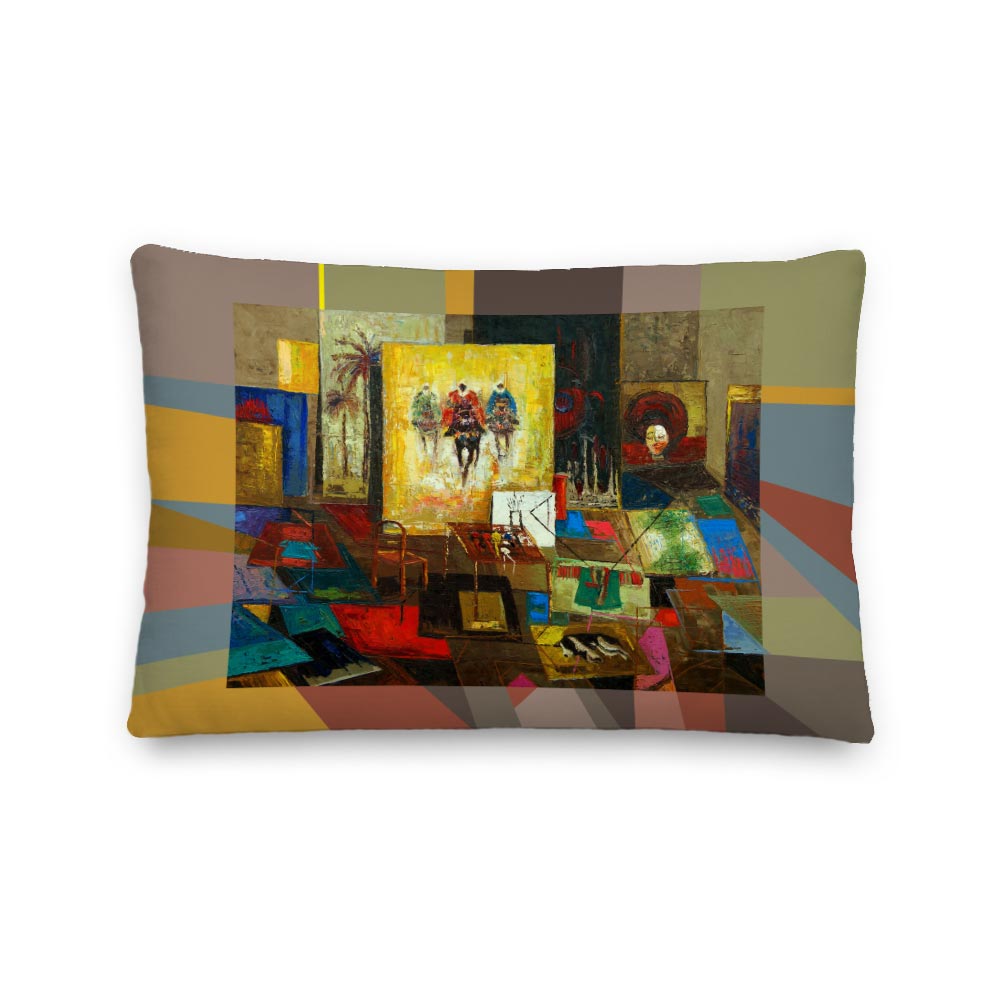 Surreal Abstract Art Pillow – indoor/outdoor pillow