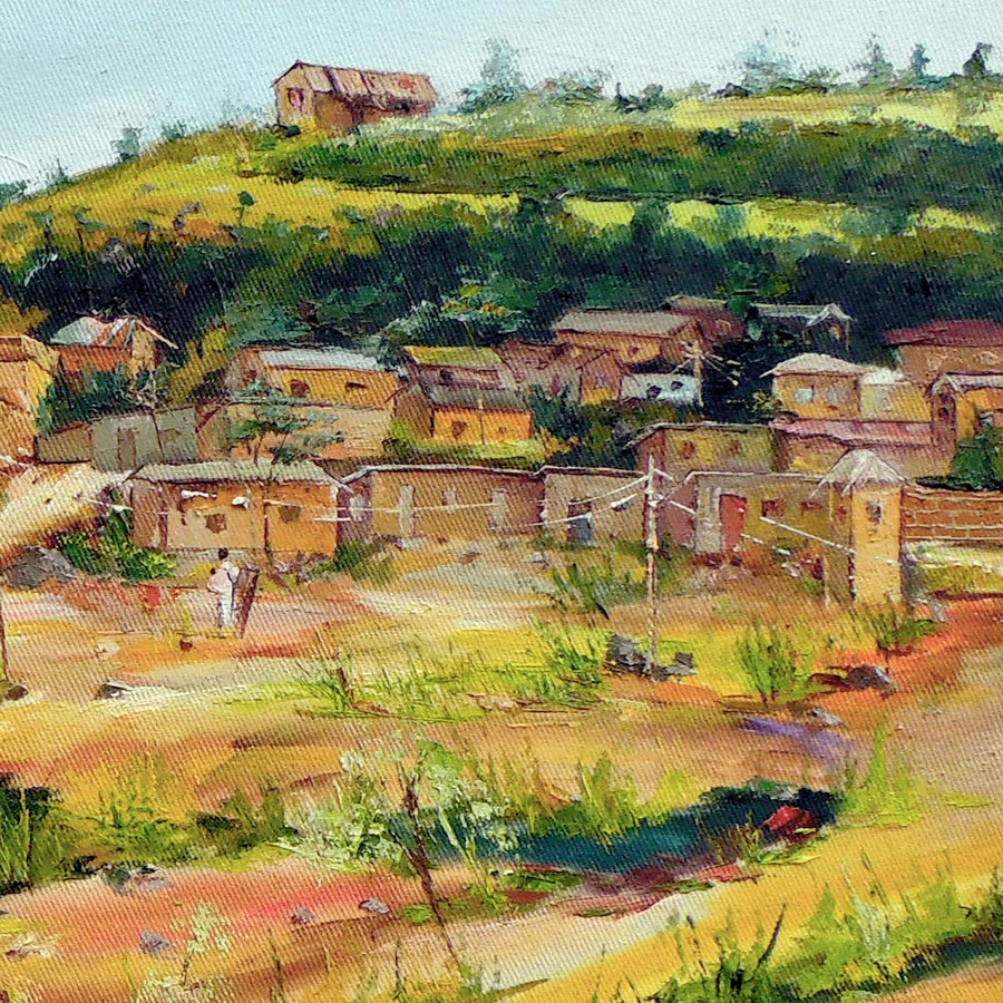 Village on a Hill – art print