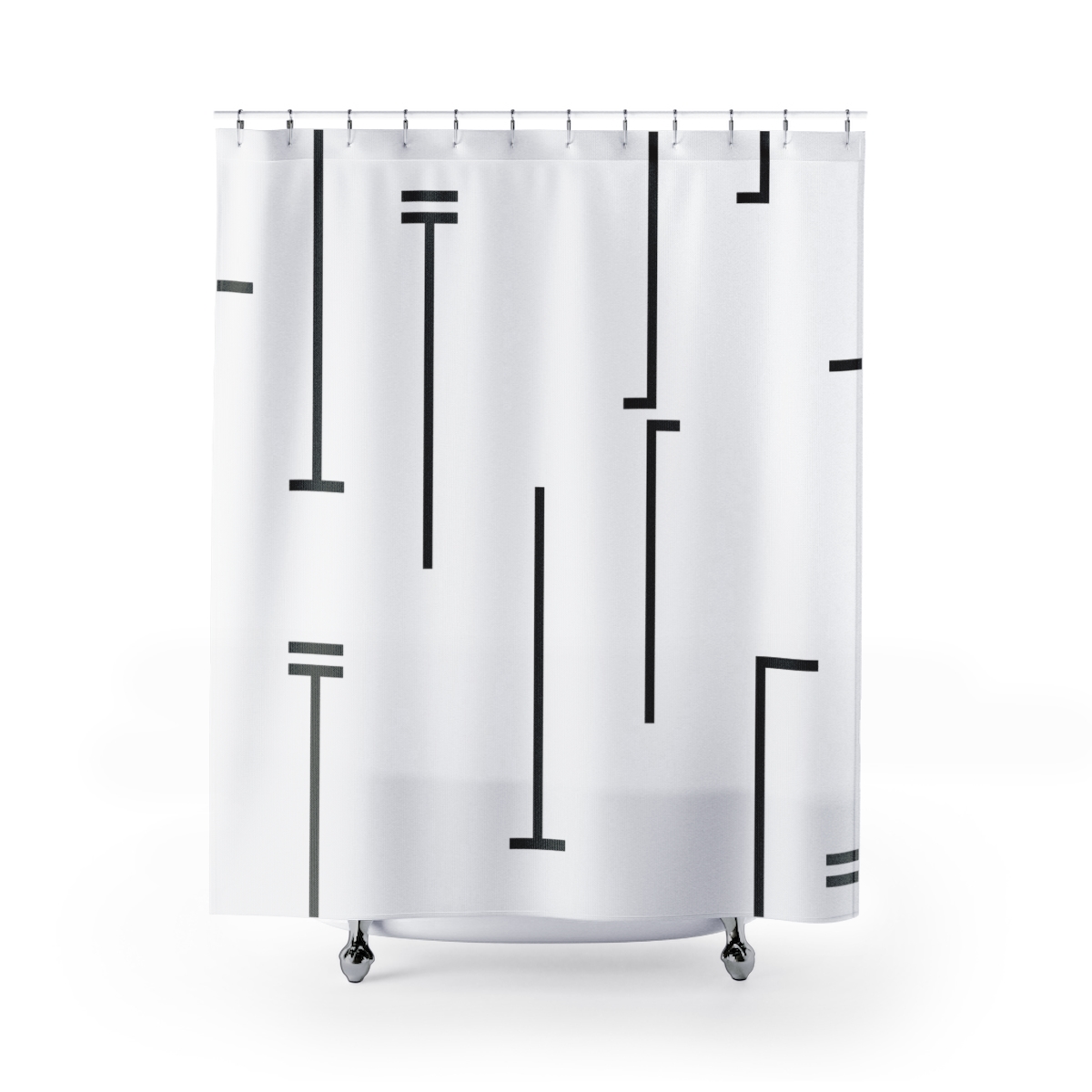 Abstract Mud Cloth Shower Curtain III (Bold Lines)