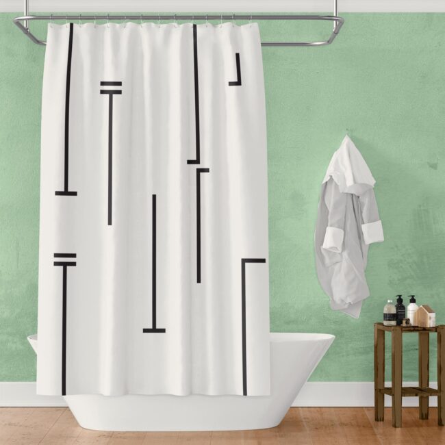 Abstract Mud Cloth Shower Curtain III (Bold Lines)