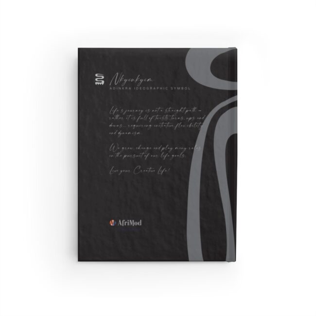 Creative Flow (full cover design in black & grey) – blank or lined notebook