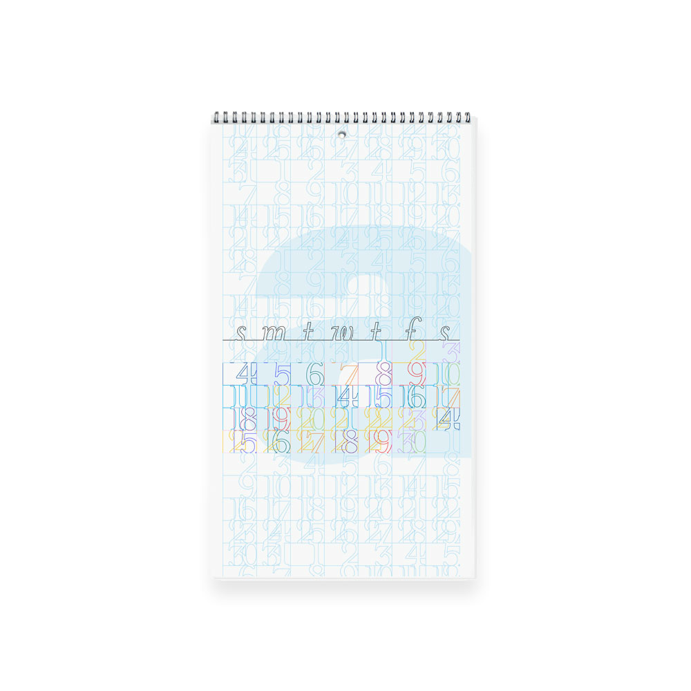 Modern Typographic Monthly Wall Calendar