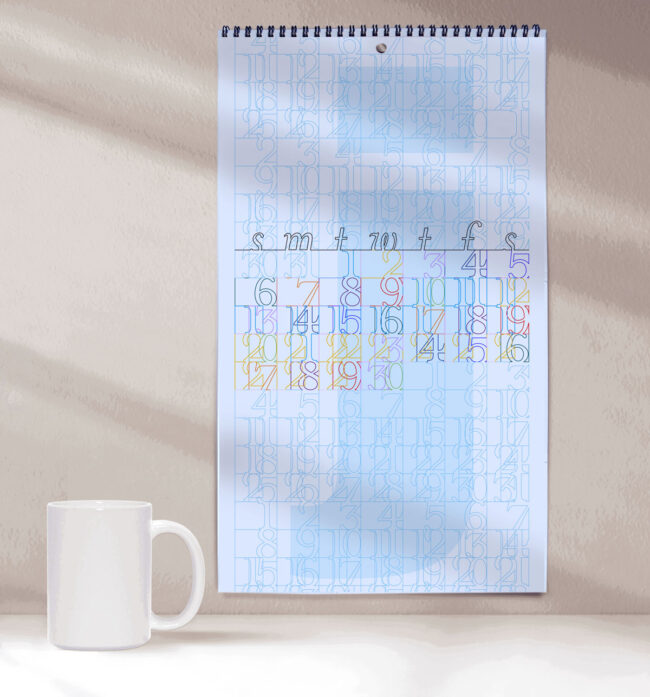 Modern Typographic Monthly Wall Calendar