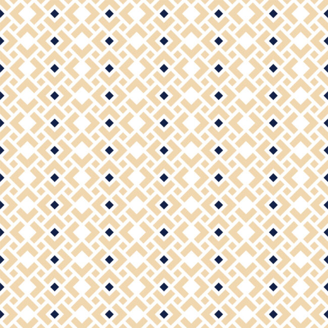Cream Diamond Lattice Wallpaper with Blue and White Accents
