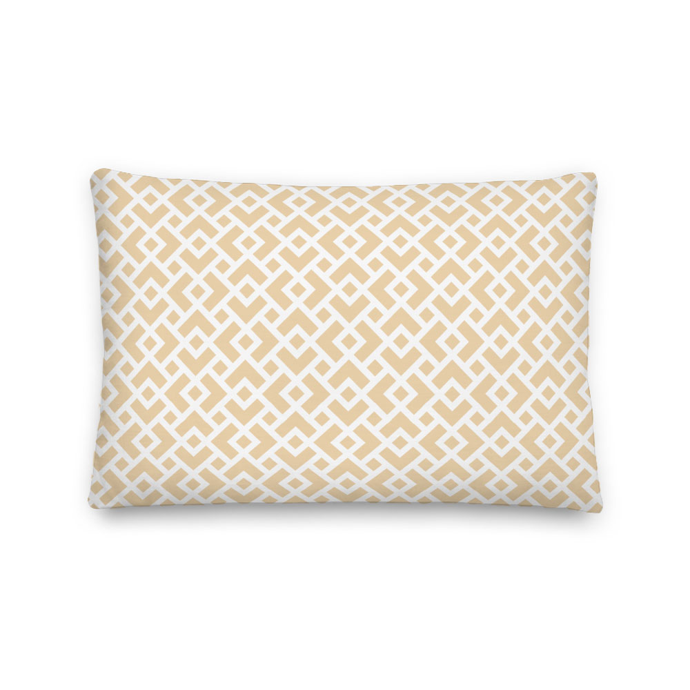 Off-White Diamond Pattern Lumbar Pillow – indoor/outdoor pillow