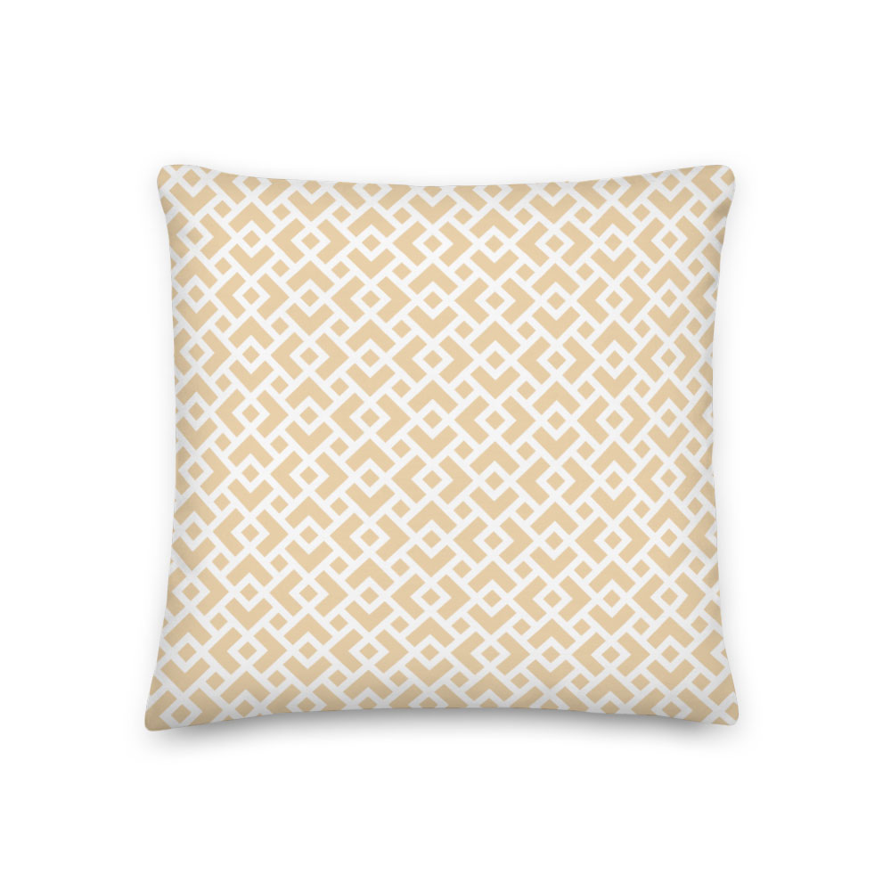 Off-White Diamond Pattern Throw Pillow – indoor/outdoor pillow