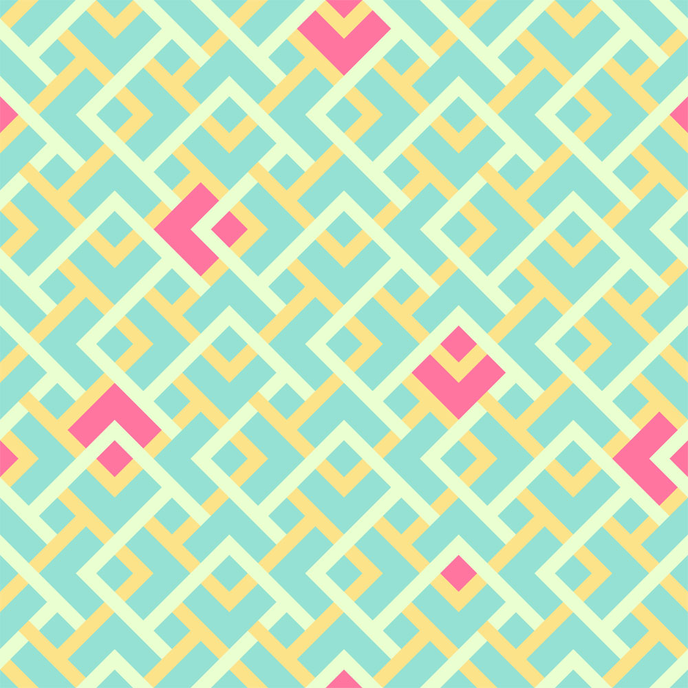 Playful Geometric Wallpaper in Watermelon Colors