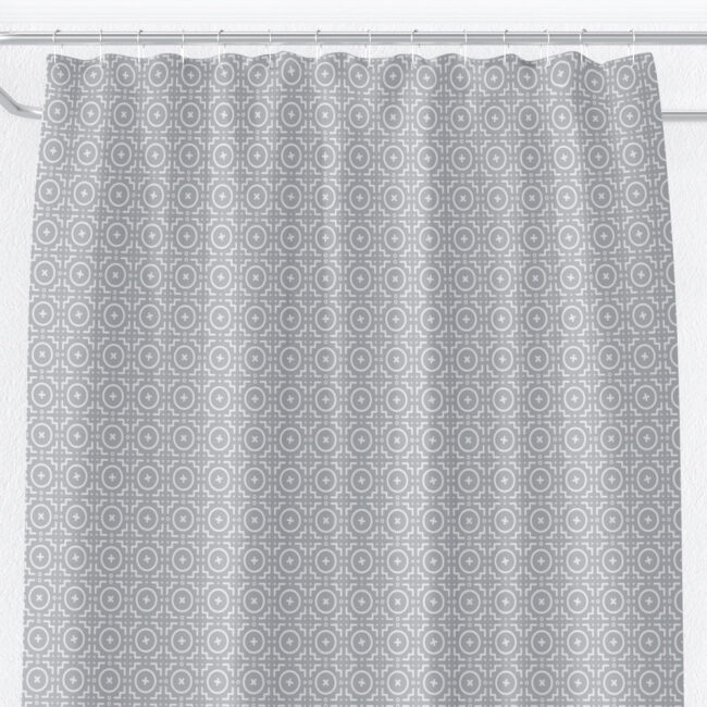 Grey and White Geometric Shower Curtain