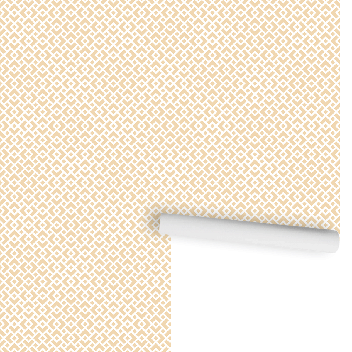 Cream & White Diamond Lattice Wallpaper