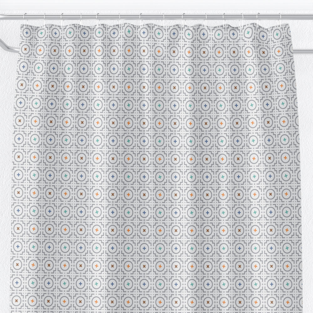 Spring Showers – geometric shower curtain
