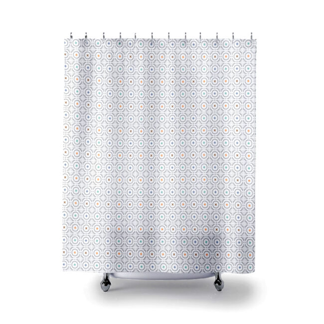 Spring Showers – geometric shower curtain