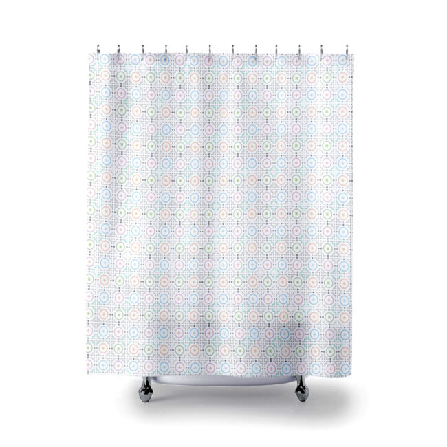 Spring Showers (pastels) – geometric shower curtain