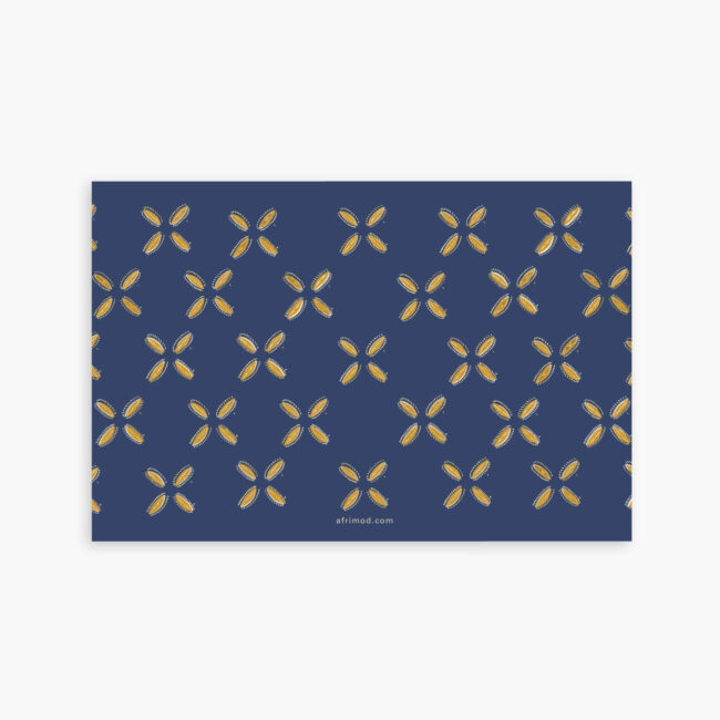 Cowrie Shell Stationery (blue) – personalized flat note card set
