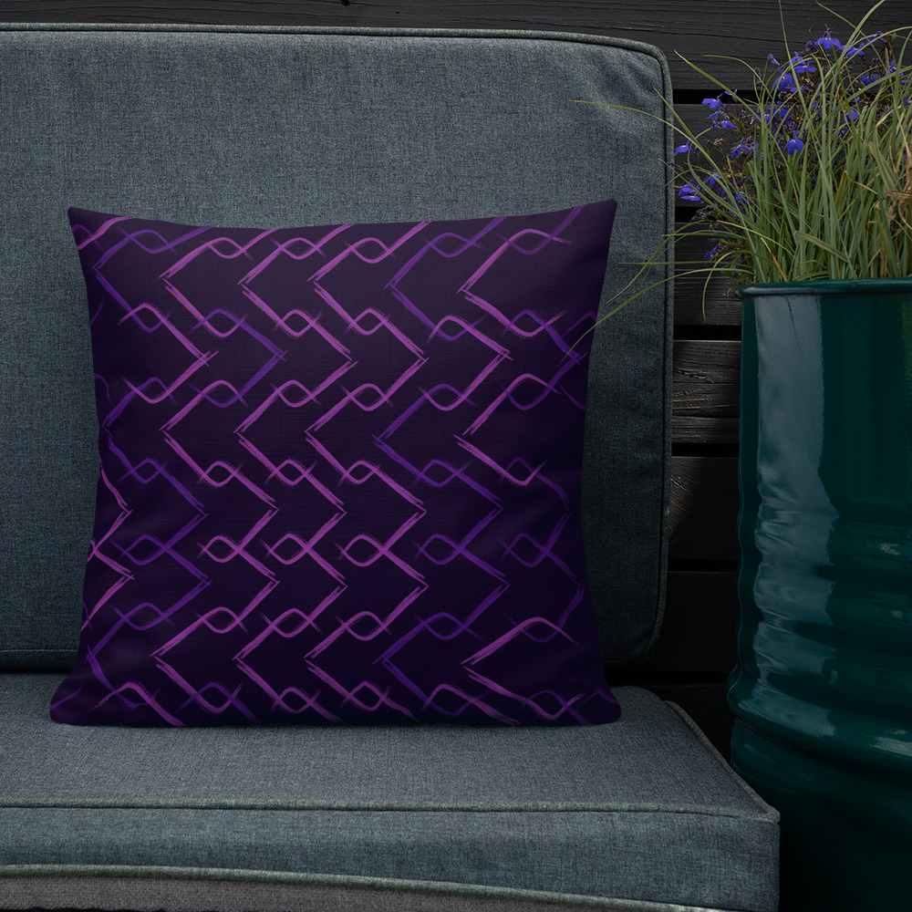 Artsy Purple Brush Stroke Pillow 2 – indoor/outdoor pillow