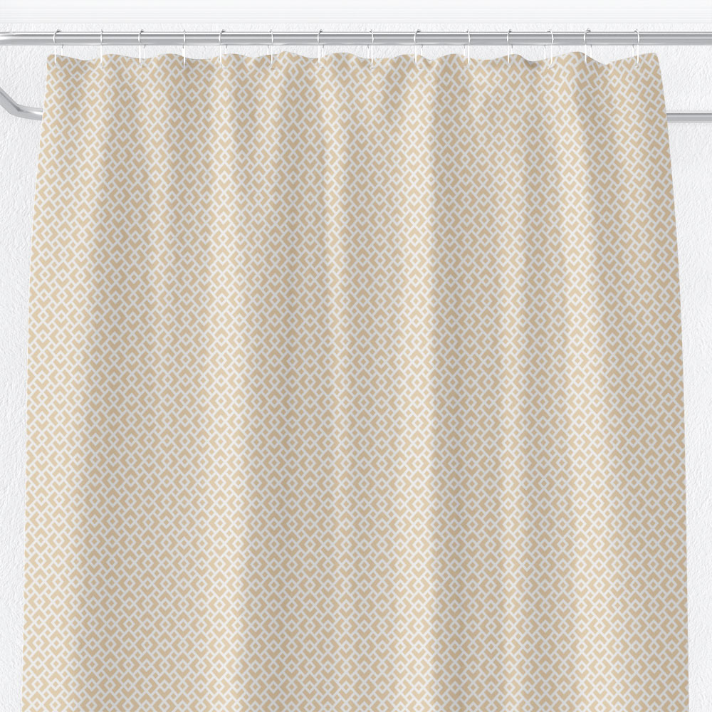Cream & White Diamond Lattice Shower Curtain