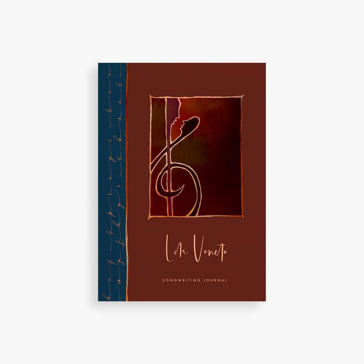 Customizable Songwriting & Lyrics Journal with Treble Clef (rust red)