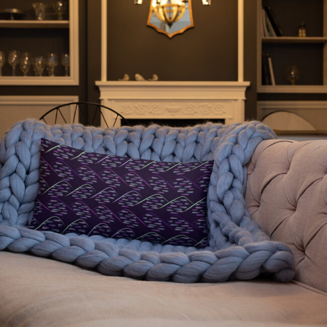 Purple Brush Stroke Lumbar Pillow 5 – indoor/outdoor pillow