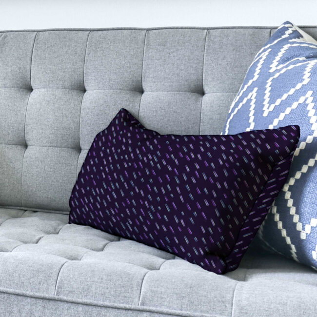 Purple Brush Stroke Lumbar Pillow 4 – indoor/outdoor pillow