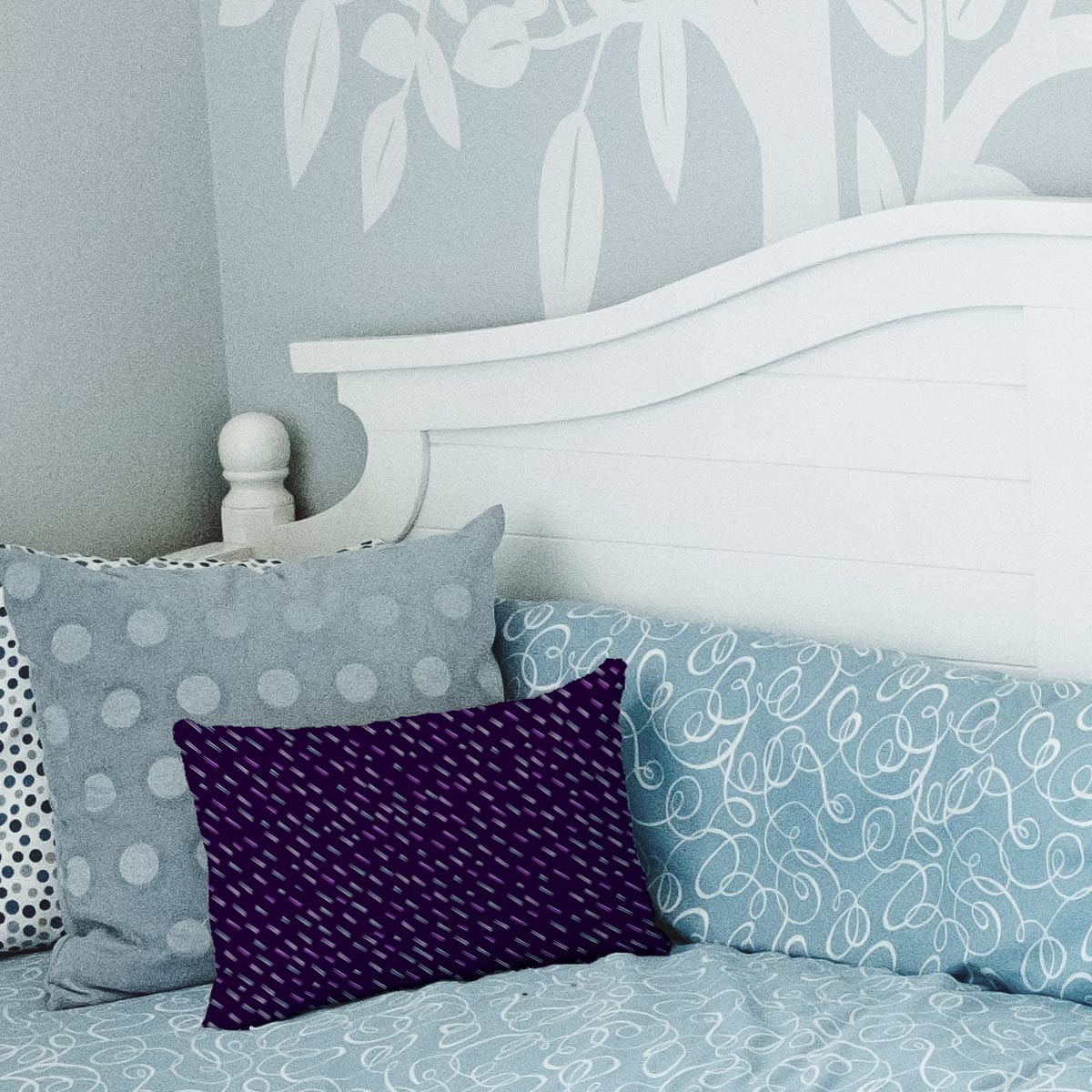 Purple Brush Stroke Lumbar Pillow 4 – indoor/outdoor pillow