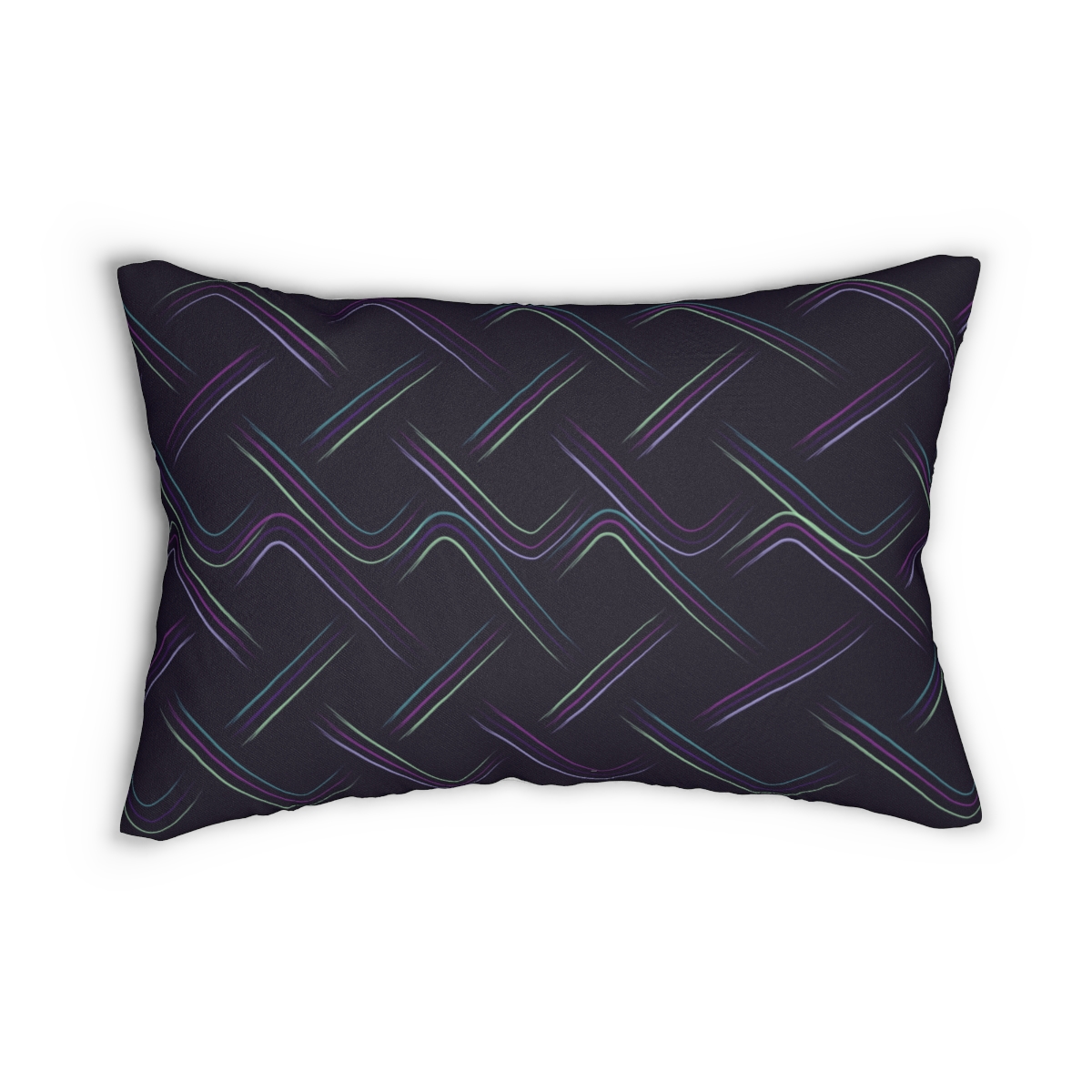 Deep Purple Artsy Knot Pattern Lumbar Pillow – indoor or outdoor