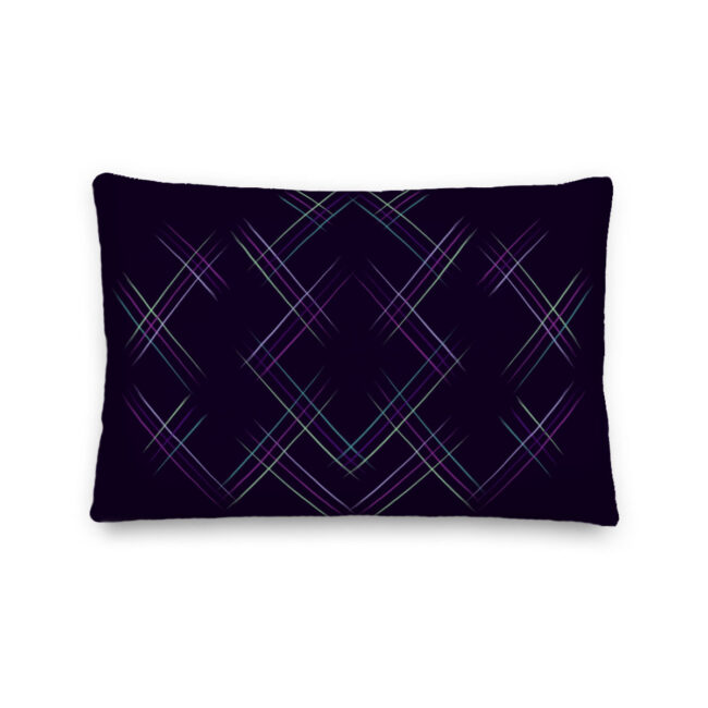 Deep Purple Artsy Tartan Pattern Lumbar Pillow – indoor or outdoor
