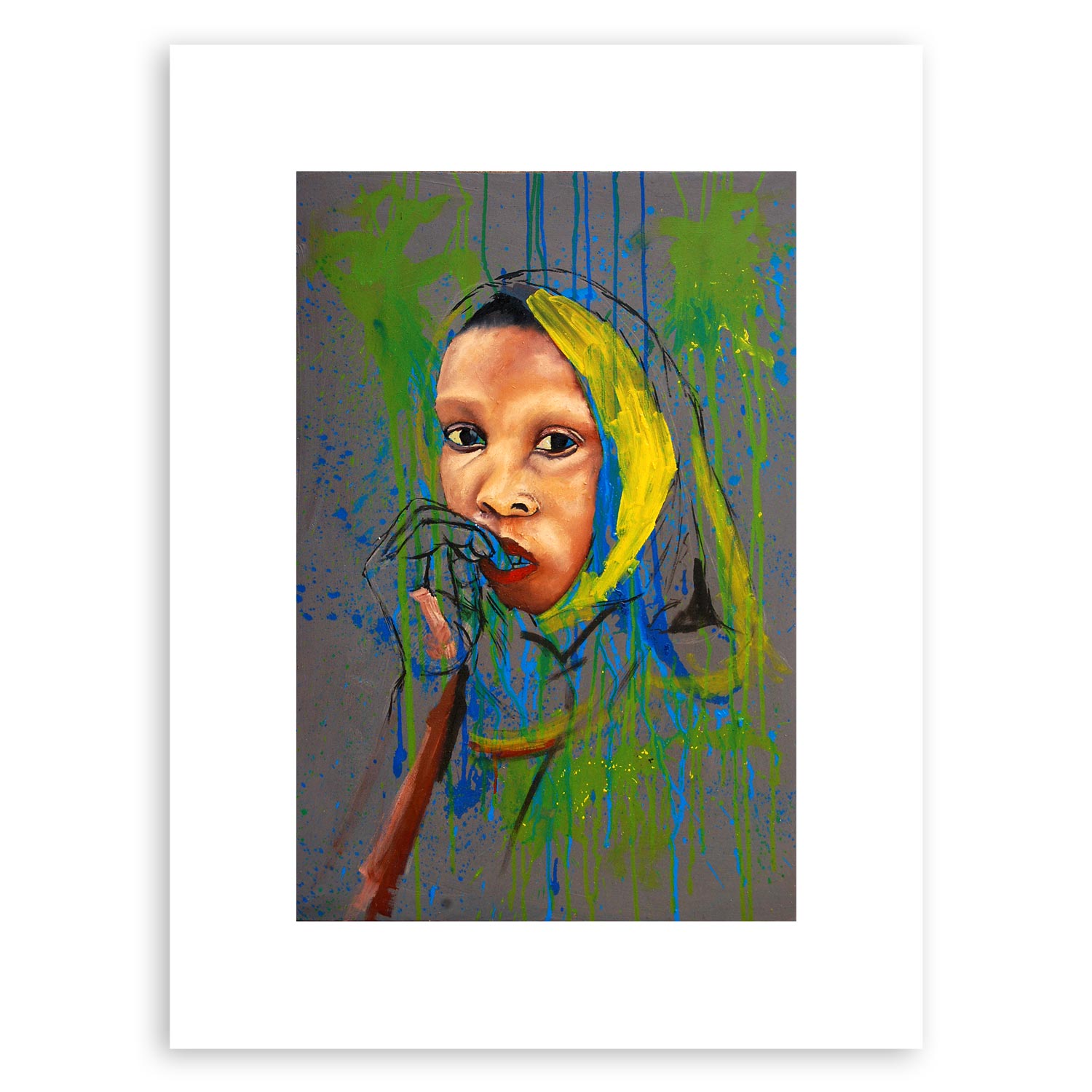 Face of Hauwa – African Woman in Hijab (contemporary abstract art print)