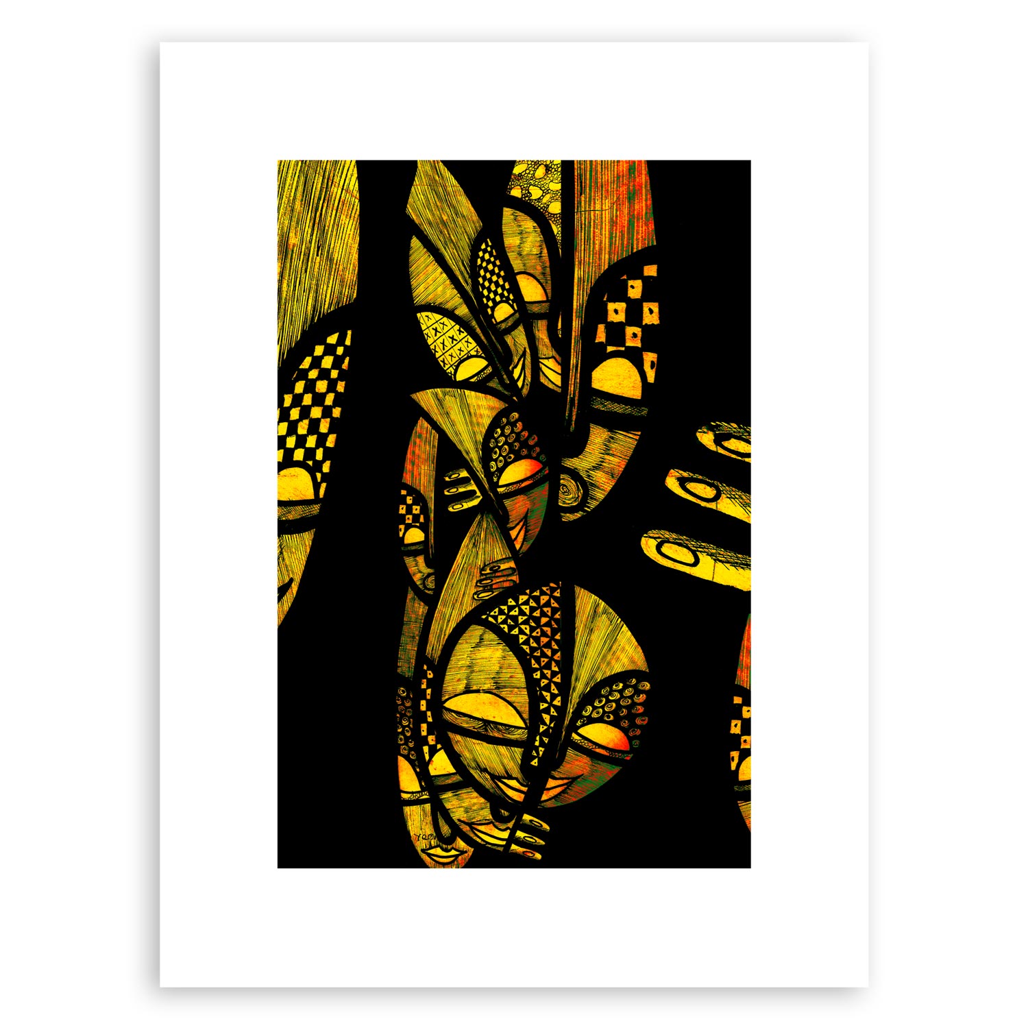 Reaching Back to the Ancestors – abstract African art print