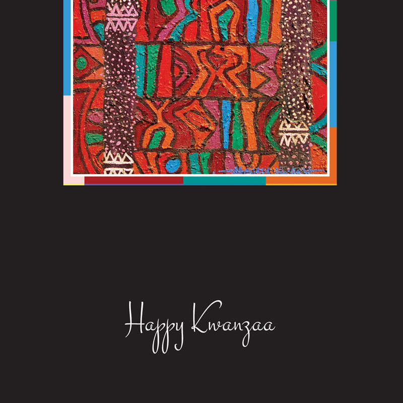 Modern Abstract Art Kwanzaa Card (red)