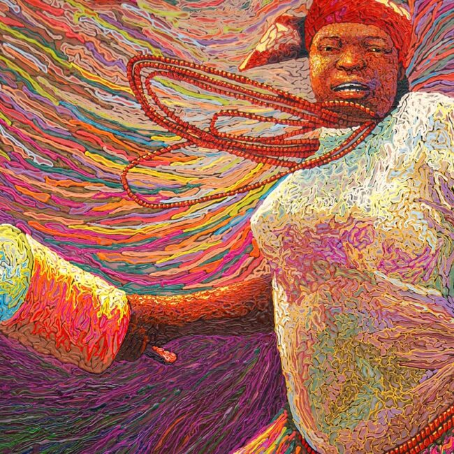 Vibrant African art print – Mambila Dancer