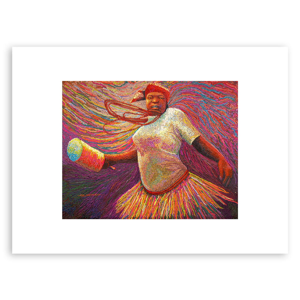 Vibrant African art print – Mambila Dancer