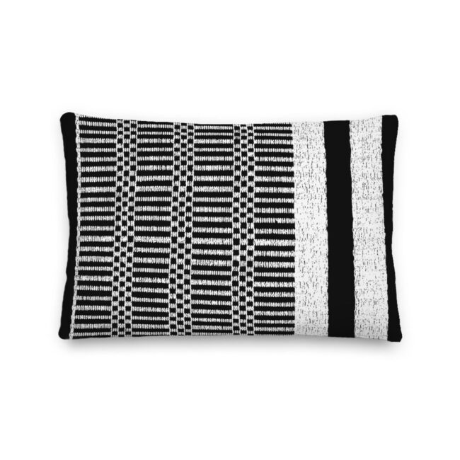 Black & White Kente Print Lumbar Pillow – indoor/outdoor pillow