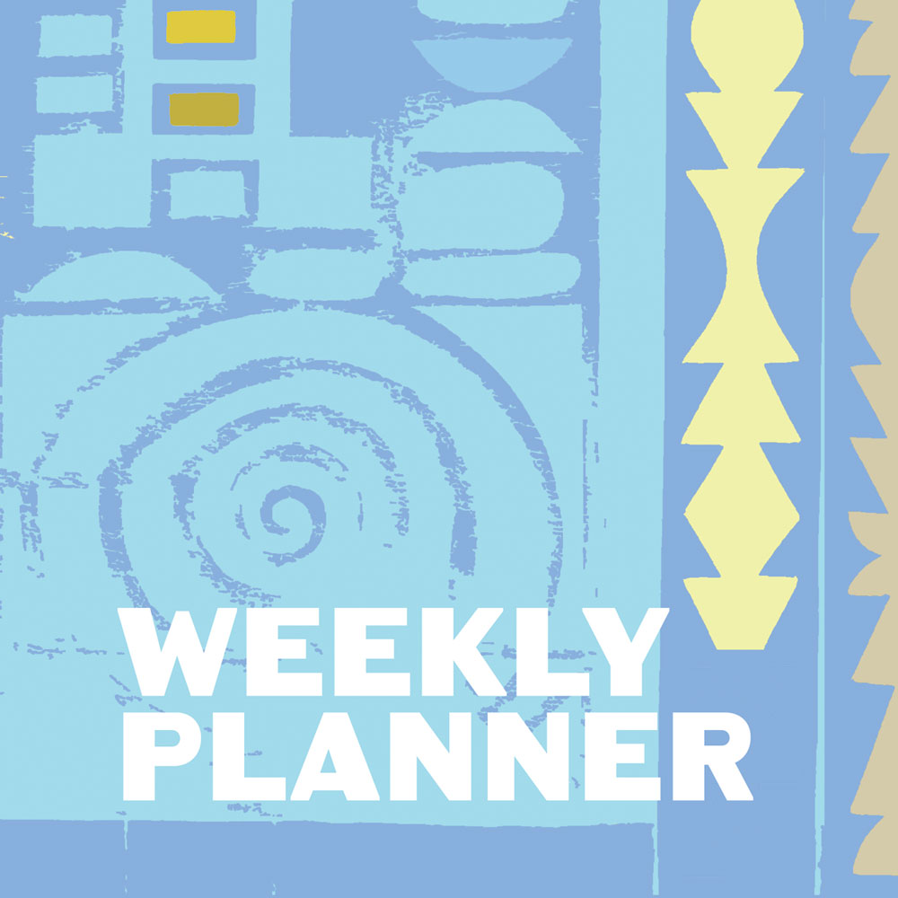 Undated Weekly Planner – blue contemporary African art