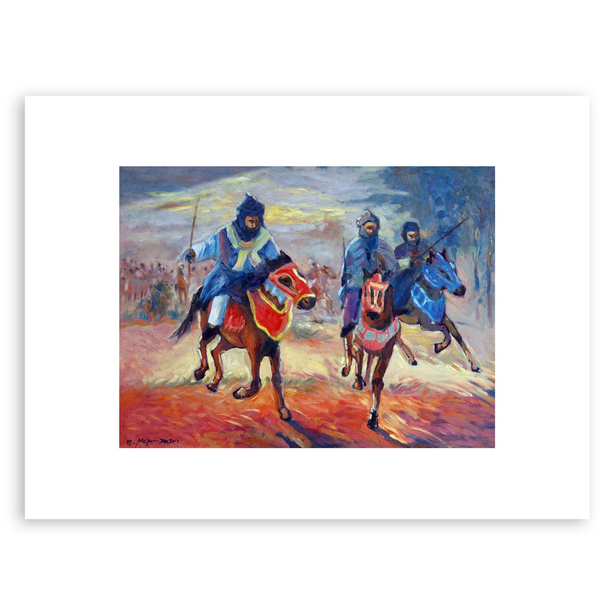 Charging Horses at Durbar – Nigerian festival (art print)