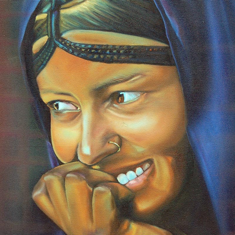 Smile – art print portrait of a Fulani woman