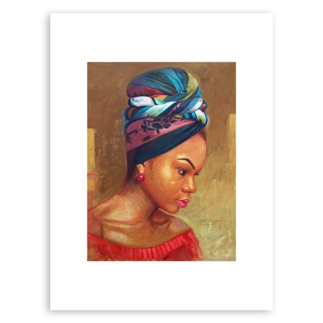African Woman in Thought – contemplative art print