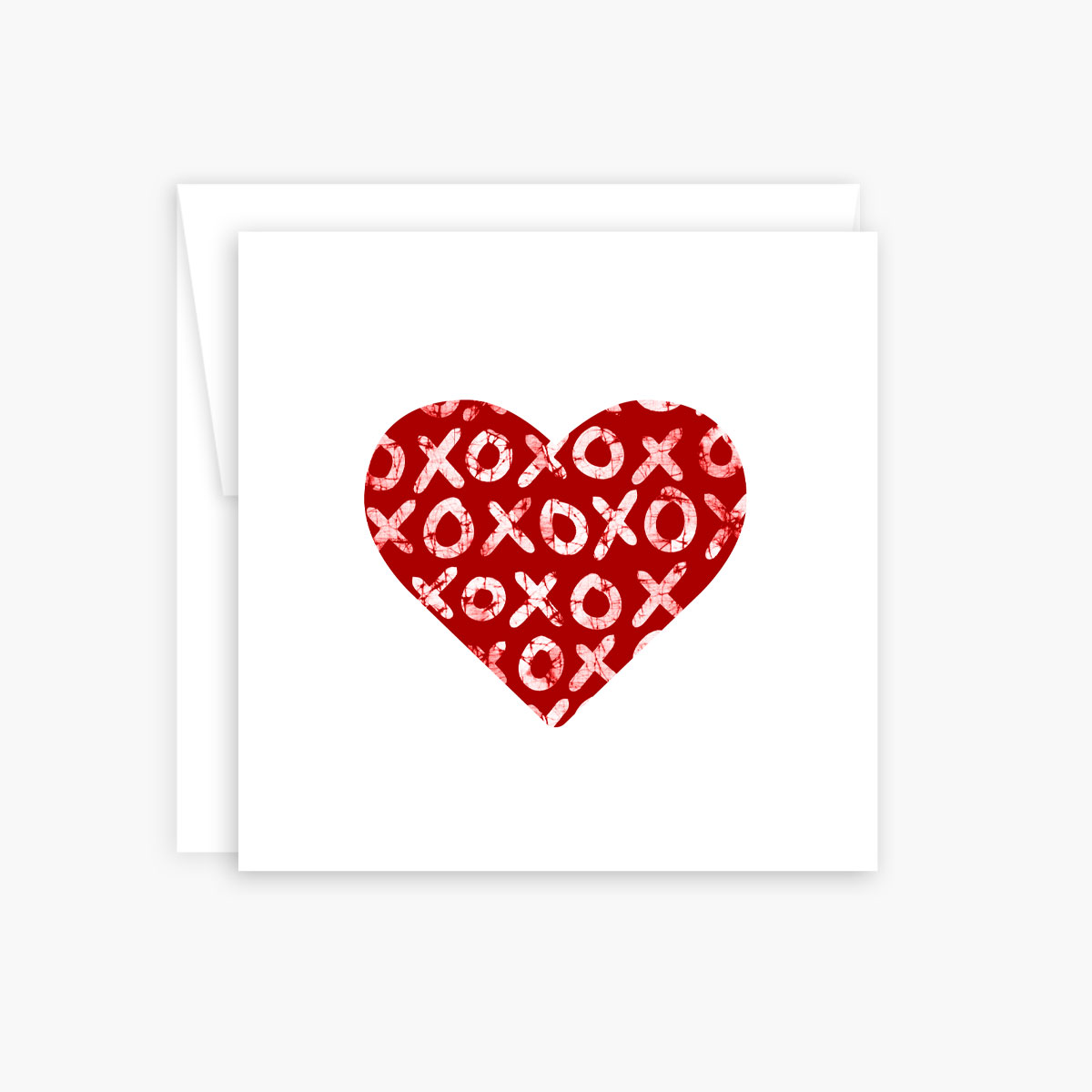 Red Hugs & Kisses Heart – blank notecard
