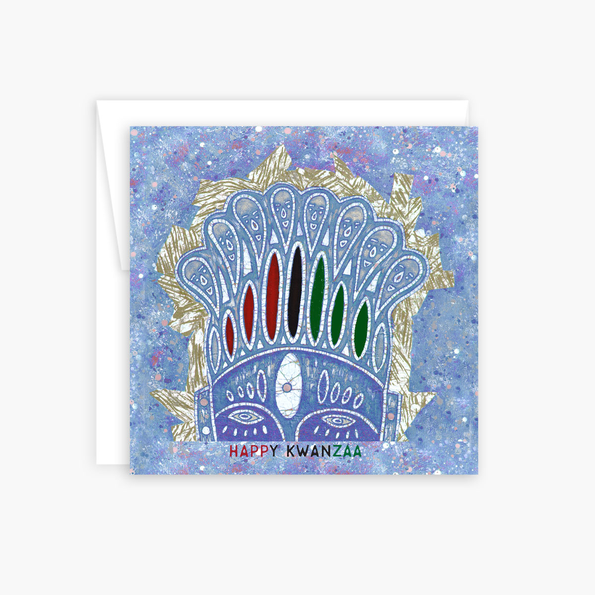 Blue Kwanzaa Card: Crowned