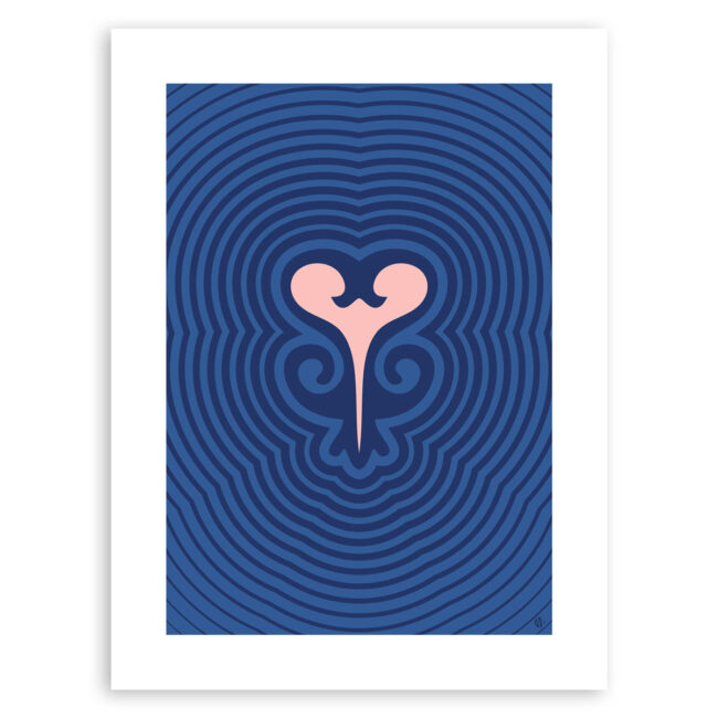 Blue Sankofa Graphic Art Print – Blue Waves