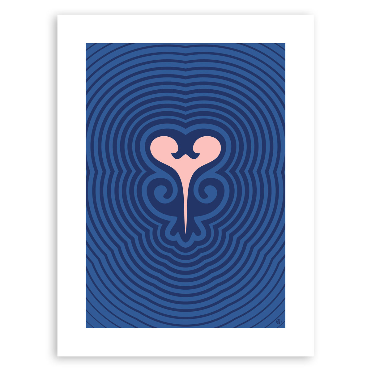 Blue Sankofa Graphic Art Print – Blue Waves