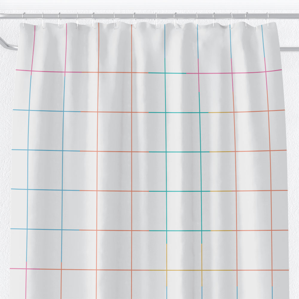 Colorful Modern Grid Shower Curtain