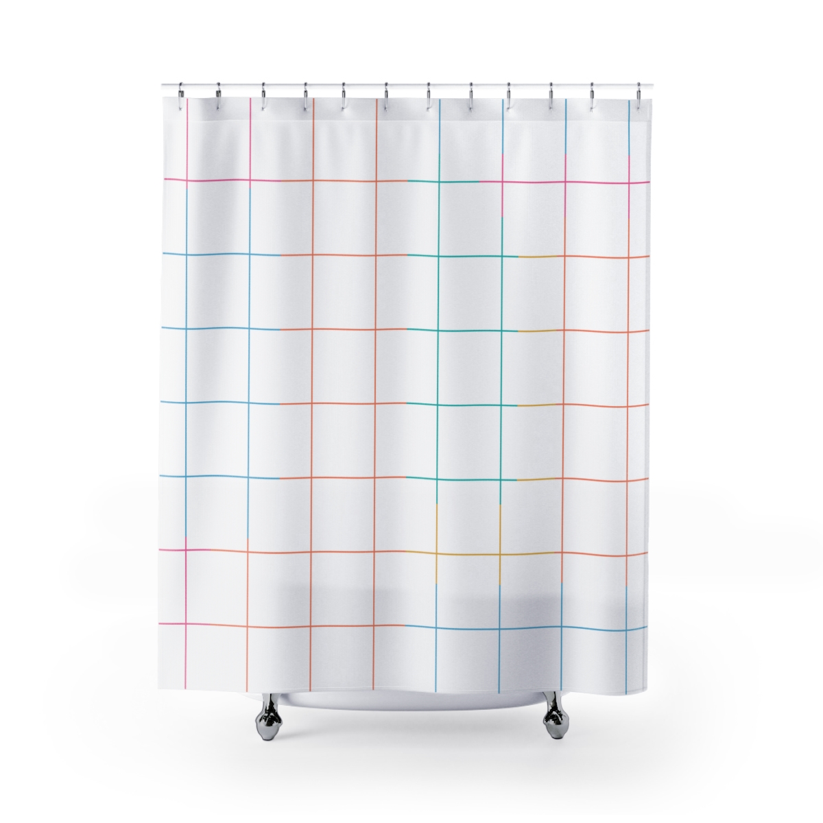 Colorful Modern Grid Shower Curtain