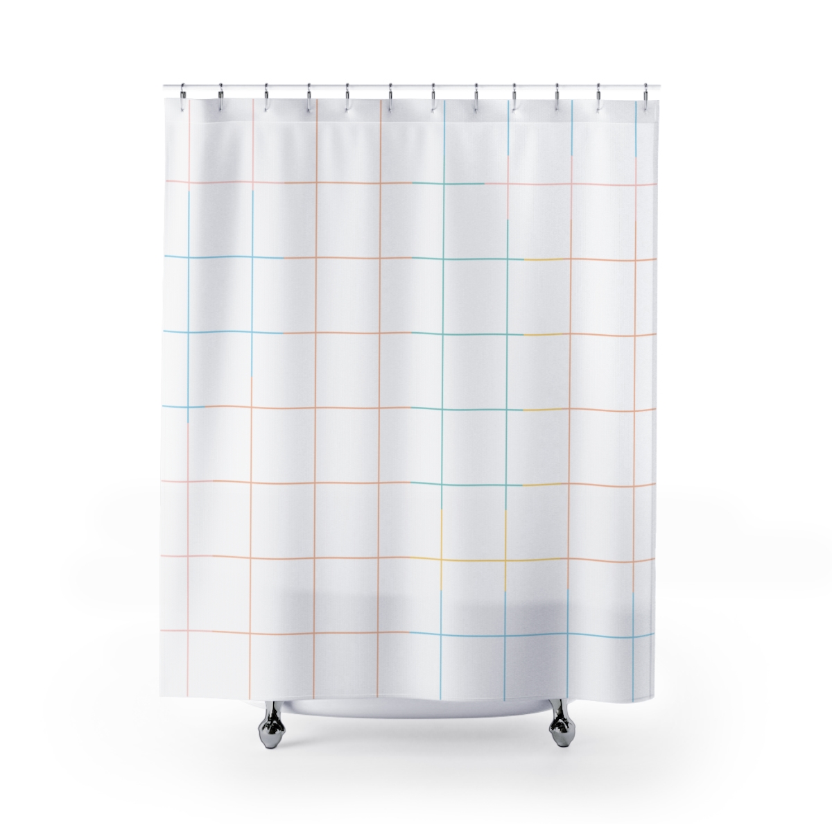 Modern Grid Shower Curtain – subtle color shifts