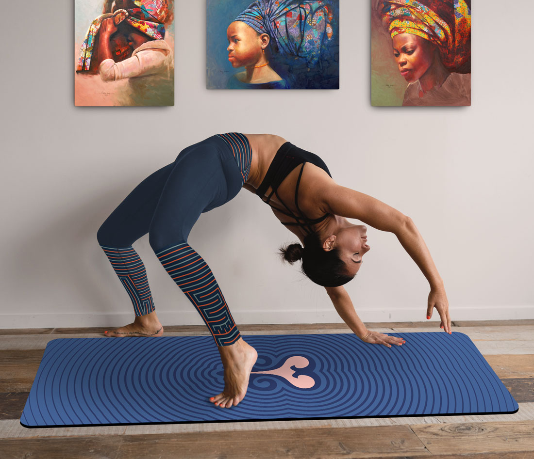 Sankofa Yoga Mat – Blue Ripples