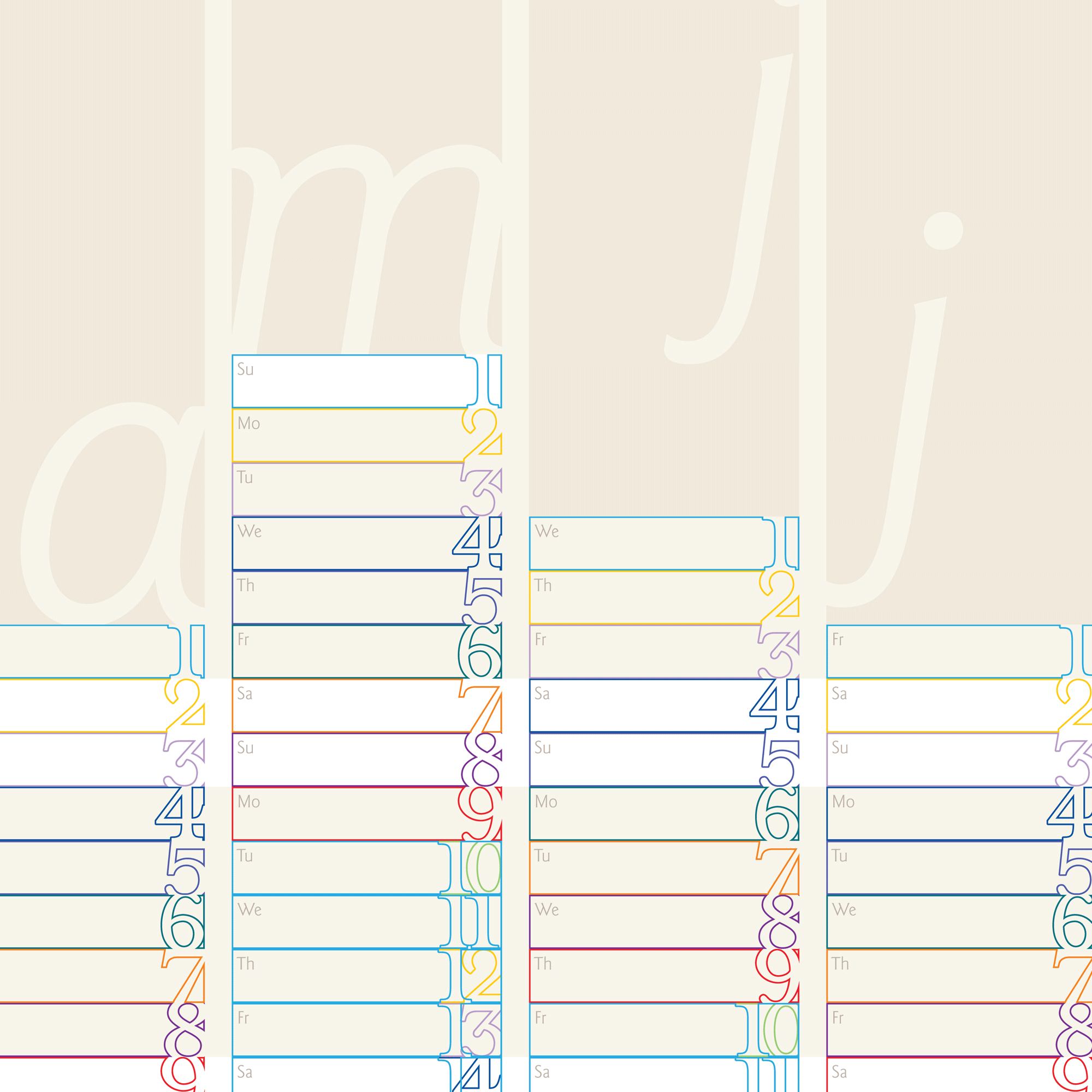 Strata 365 – 2022 Modern Typographic Year-at-a-Glance Calendar