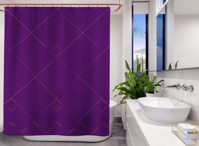 Purple Mud Cloth-inspired Shower Curtain